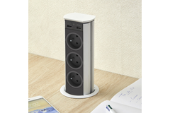 Brick wit d-nl-l 3 stopcontacten + 2 usb