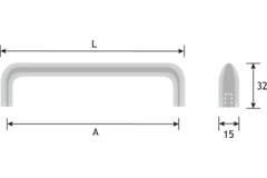 Greep REDO BA192 L201 zamak messing