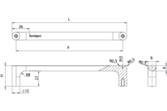 Knop punto ba32 l44 zamak mat zwart