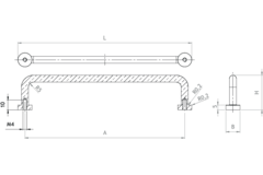 Greep LOUNGE BA128 L142 onbehandeld messing