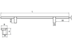 Greep REEV BA320 L440 Aluminium Mat brons