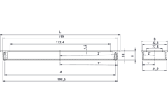 Komgreep lux zamak RVS look ba 192mm L 208mm