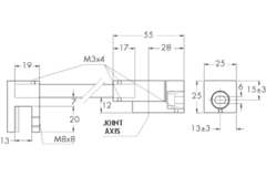 Vaste stabilisatiestang wand/glas met lage klem, voor 8/12 mm glas, L1041, chroom