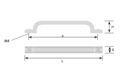 Greep trunk ba 128mm zwart mat ijzerkleur