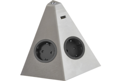 Tetra hoek rvs b-f 2 stopcontacten+1 usb