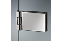 Vierkant scharnier wand/glas voor smalle deurposten, voor 8/12 mm glas, B85 H65, glanzend rvs
