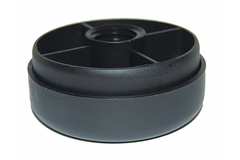 Meubelvoet tweedelig zwart d:80mm h:20mm