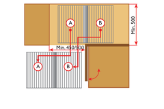 Rational corner Soft Close 500/550mm links chroom