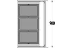 Hailo triple XL 90cm 86l (3 emmers) 3 x 28l 3 x 28l