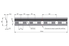 Ophangprofiel WPC1 vr APC6/APC1 verzinkt 2000mm