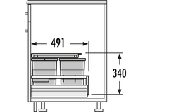 Hailo separato-k 90cm 52l2 x 18l + 2 x 8l 2 x 18l + 2 x 8l
