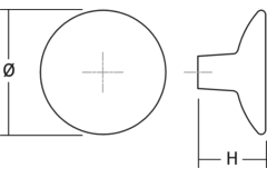 Knop DISC Ø38 zamak mat wit