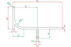 Greeplijst L- vorm vertikaal bronskleur 5000mm