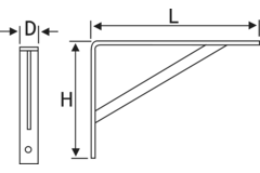 Plooiconsool 0409-400mm wit