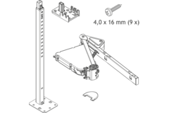 Cornerstone maxx hoekkast beslag chroom 650-850mm