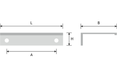 Hoekgreep alu Zwart 70x1.6 ba : 44mm