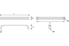 Greep fade metaal zwart gunmetal ba 160mm l172mm