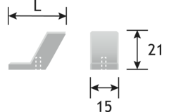 Knop verso 15x31mm zamak tin