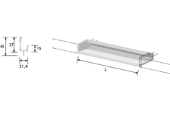 Greepprofiel HEXXA L3000 aluminium mat zwart