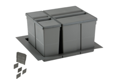 Ladeafvalsysteem 9xl line k.600mm h.207mm20 L + 20 L + 9 L oriongrijs