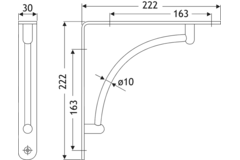 Plankdrager vario-line 22cm rvs look