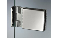 Vierkant scharnier wand/glas voor smalle deurposten, voor 8/12 mm glas, B85 H65, glanzend rvs