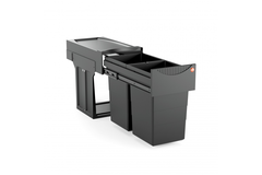 Hailo tandem iv 2x15l black edition volledig uittrekbaar - recycled
