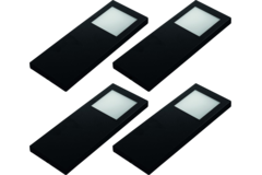 Hera set 4 x Slim-pad F led 5W 24V 3000K zwart+ transfo led 30
