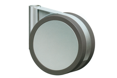 Dubbel wiel 100mm alu met driehoekige plaat