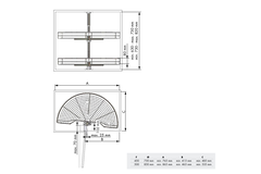 MC Line draaikorf 1/2 850x490mm chroom