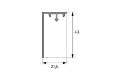 Cadro L-profiel AvanTech YOU / Actro YOU / Actro 5D, 3000 mm, roestvrij staal finish