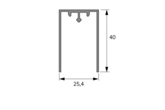 Cadro U-profiel AvanTech YOU / Actro YOU / Actro 5D, 3000 mm, mat zwart