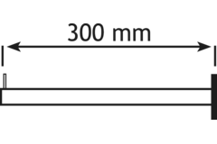 Houder l.30cm stang vast chroom
