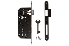 Slot AGB zwart 90mm +tegenplaat Small recht