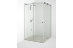 Toebehoren douche met schuifdeur wand/hoek/wand voor gekitte vaste glaspanelen, glanzend rvs