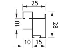 Vertikaal profiel 10mm Terra 2.6m alu zwart