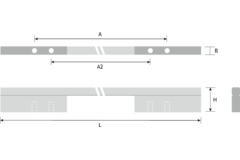 Greep pont 256mm chroom glanzend