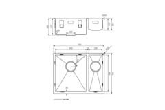 LR spoelbak 3415R RVS 555X440