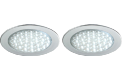 Hera set 2 x r-68 led 2.5W 24V 3000K RVS-look+ transfo led 15