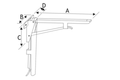 Plooibare consolen hebgo 580mm grijs