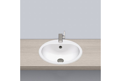Alape ew.3 wastafel inbouw d.475x177mm witmet kraa met kraangat en overloop