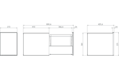 Highline 1 afvalemmer 10+10l rvs k.40cm volledig uittrekbaar met SoftClose