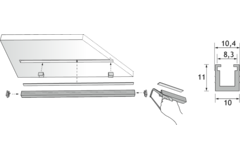 Pro Sky plexi led profiel fume 3000mm
