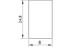 Eindstuk rvs glans h=24,8mm b=15,5mm