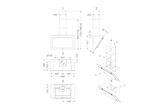 Novy Vision 90 cm zwart (zonder motor) wanddampkap