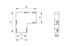 Hoekconnector COB/SMD 8mm 12/24v