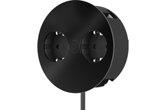 Twist mat zwart b-f 2 stopcontacten -- 931.152