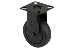 Vast wiel d 75mm h103mm rubber zwart 60kg