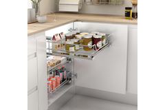 MC Line uittrekmand 50cm chroom+hettich quadro ss +hettich quadro ss 30kg+afstandhouders