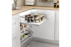 MC Line uittrekmand 45cm wit+hettich quadro ss 30k +hettich quadro ss 30kg+afstandhouders
